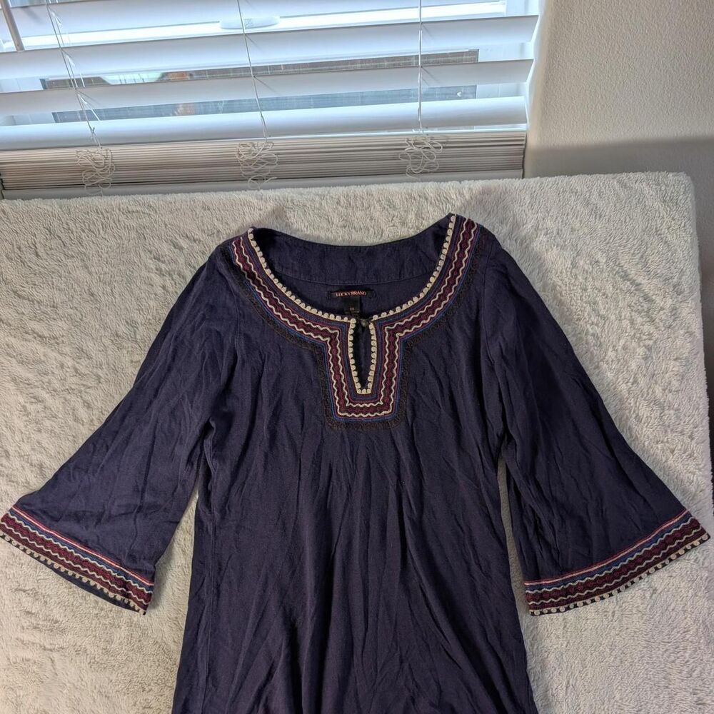 Lucky-brand Women's Navy and Blue Blouse